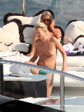Kate Moss nude in topless on a yacht