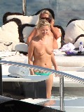 Kate Moss nude in topless on a yacht