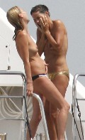 Kate Moss nude in topless on a yacht