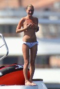 Kate Moss nude in topless at the beach
