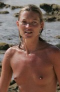 Kate Moss nude in topless at the beach