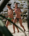 Kate Moss nude in topless at the beach