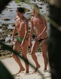 Kate Moss nude in topless at the beach