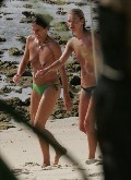 Kate Moss nude in topless at the beach