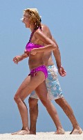 Katherine Heigl in purple bikini