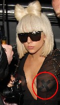 Lady GaGa in Nipple tape