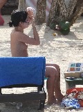 Lily Allen nude in Topless sunbathing