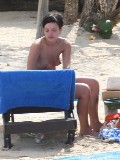 Lily Allen nude in Topless sunbathing