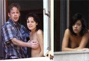 Lily Allen nude in topless on  a balcony