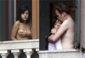 Lily Allen nude in topless on  a balcony