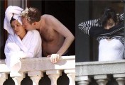 Lily Allen nude in topless on  a balcony