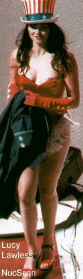Lucy Lawless nude in Red Wings hockey game