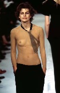 Milla Jovovich nude in catwalk oops