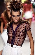 Milla Jovovich nude in catwalk oops