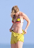 Mischa Barton in bikini at the beach