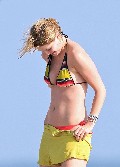 Mischa Barton in bikini at the beach
