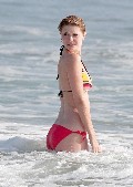 Mischa Barton in bikini at the beach