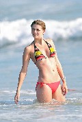 Mischa Barton in bikini at the beach