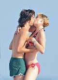 Mischa Barton in bikini at the beach