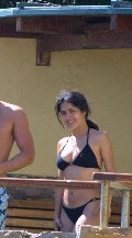 Salma Hayek in black bikini