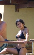 Salma Hayek in black bikini