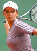 Sania Mirza in on the court