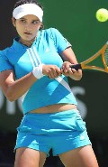 Sania Mirza in on the court