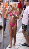 Tara Reid in purple bikini