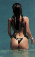Thalía in green bikini