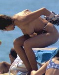 Elsa Anka nude in topless at the beach