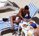 Alicia Keys in black bikini