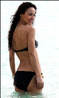 Amelle Berrabah in black bikini