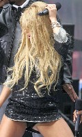 Aubrey O'Day in up skirt with cameltoe