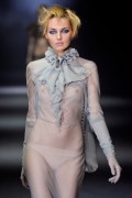 Alina Baikova in catwalk see through
