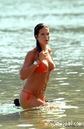 Eva Laskari in red bikini