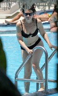 Fran Drescher in black bikini