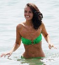 Jennifer Metcalfe in green bikini
