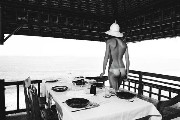 Karmen Pedaru nude in topless photoshoot
