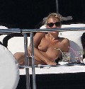 Kate Moss nude in topless on a yacht