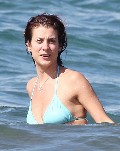 Kate Walsh in bikini at the beach