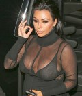 Kim Kardashian in see  through
