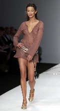 Leah Wood in London Fashion Week 2002