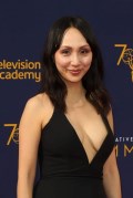 Linda Park in cleavage