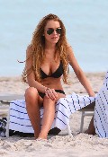 Lindsay Lohan in black bikini