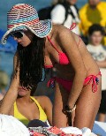 Lindsay Lohan in pink bikini