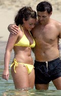 Michelle Heaton in bikini at the beach