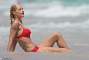 Michelle Hunziker in red bikini
