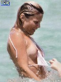 Patrizia Pellegrino nude in Topless swimming