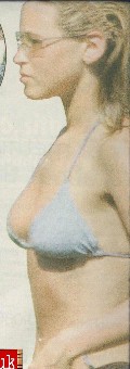 Rachel Stevens in blue bikini
