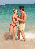 Sara Paxton in red bikini